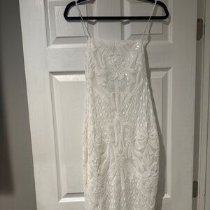 Lulus White Sequined Dress